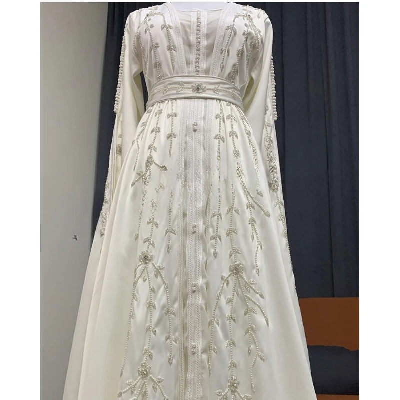 Off-White New Fancy Inner Jacket Kaftan for Women Embroidered Work Wedding Dress