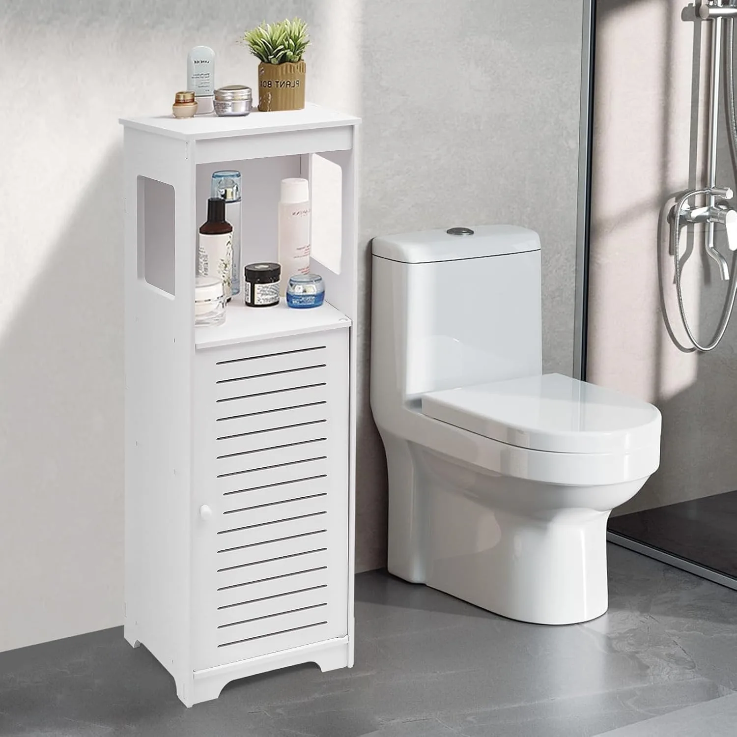 Bathroom Cabinet, Floor Cabinet, Multipurpose Bathroom Storage Cabinet, 28 x 25 x 90 cm, for Bedroom, Study, Living Room