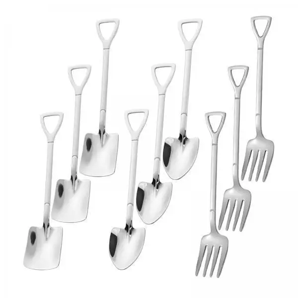 Portable Kitchen Spoon Cutlery Set Modern Tableware with Case for Camping Travel Family Gathering