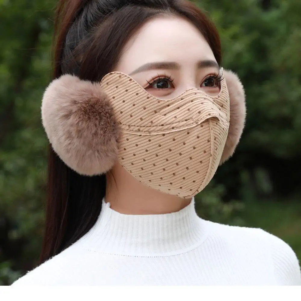 New Plush Thermal Earmuffs Mask Windproof Autumn Winter Fleece Winter Mask Dustproof Wrap Mask Cycling Earflap