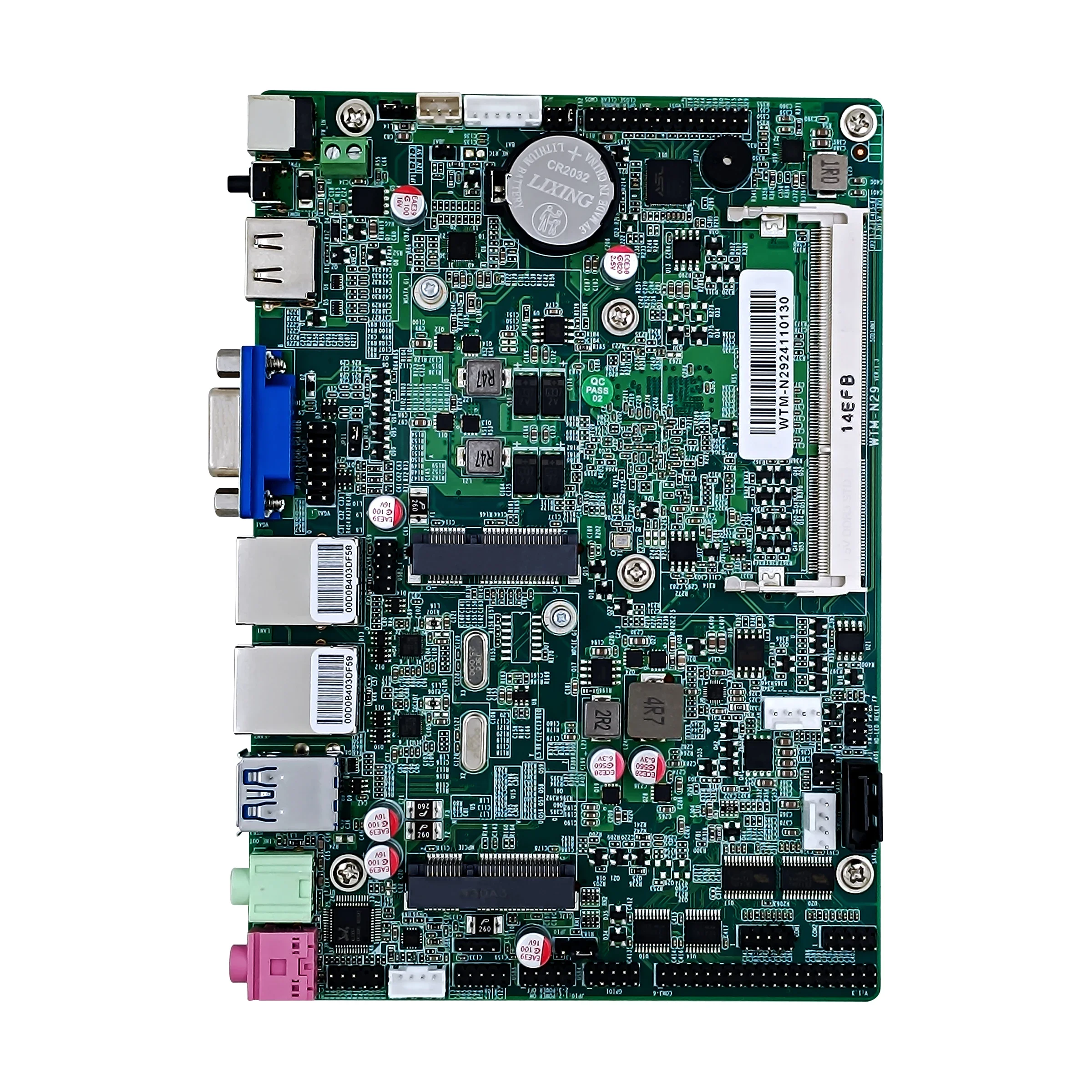 Small industrial computer self-service machine main board J1900l processor dual network port low power consumption fanless