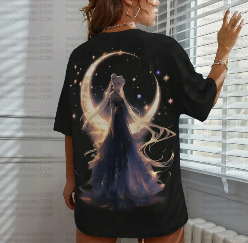 

Красивая футболка-воин для девочек, женская футболка с принтом, уличный повседневный городской наряд в стиле аниме, чистый хлопок, удобный