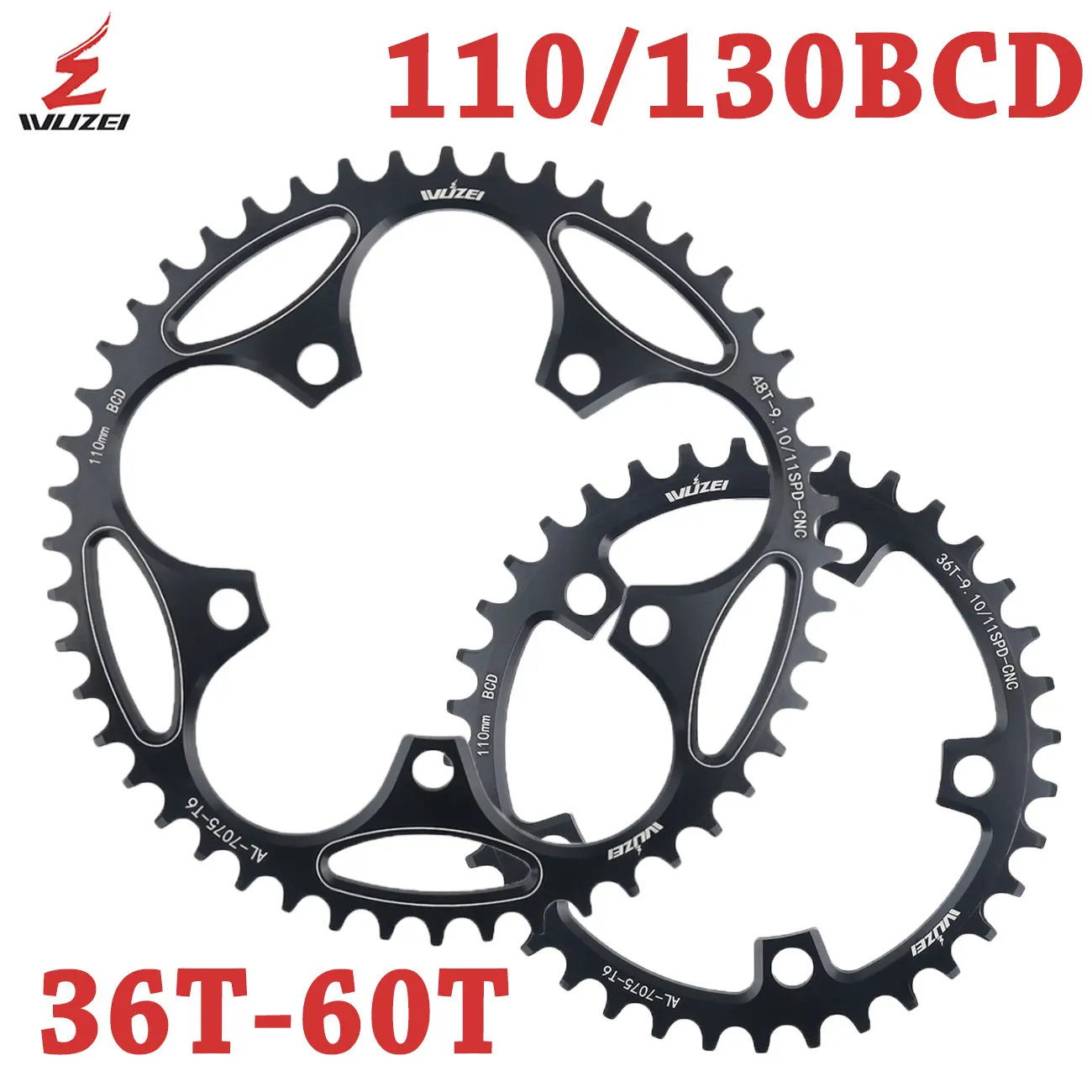 WUZEI Road Bike Chainring 110BCD 130BCD Bicycle Sprocket 110 130 BCD Small Wheel Chainwheel Folding Bike Stars Cycling Parts