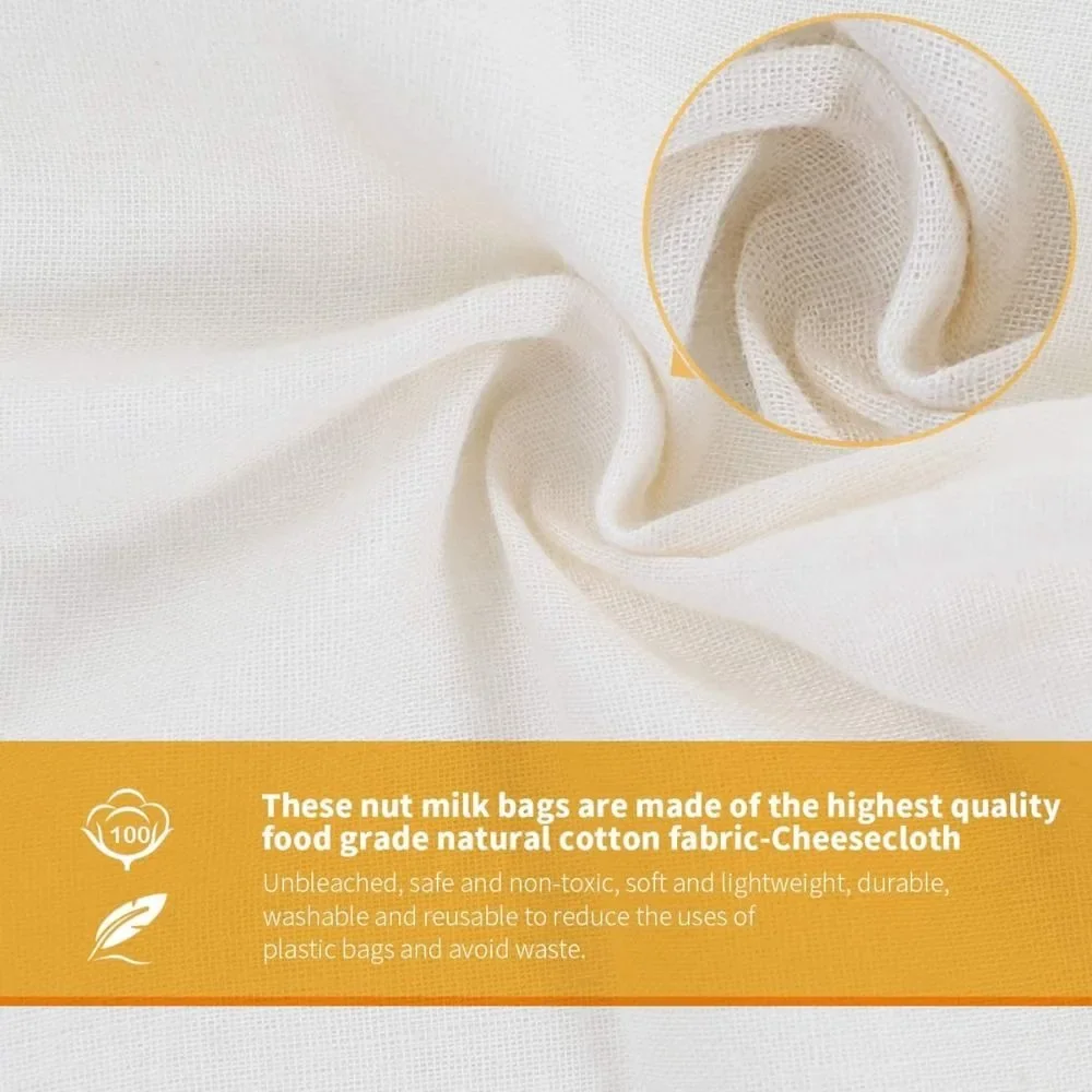 New Reusable Filter Strainers Bag Straining Portable Cheese Cloth Cheesecloth Bags Cold Brew Bags Nut Milk Bags