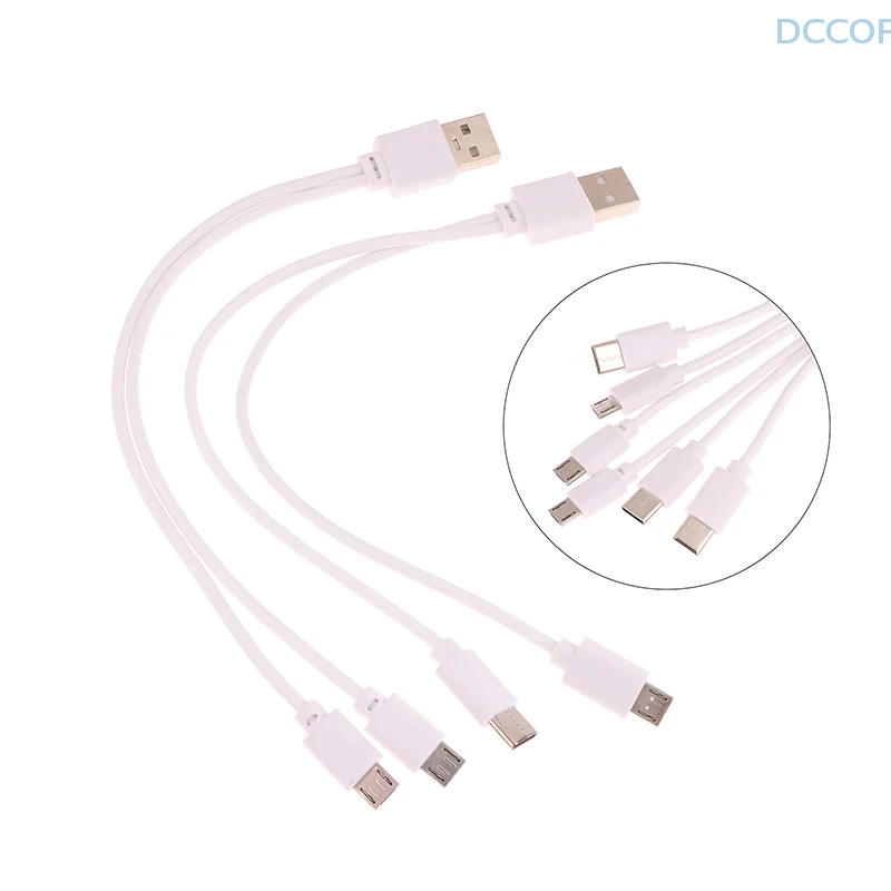 1Pc 2 in 1 USB Male to Micro USB/Type-C Splitter Data Transfer Charging Cable for for Android Smartphones Tablet Dual Micro USB