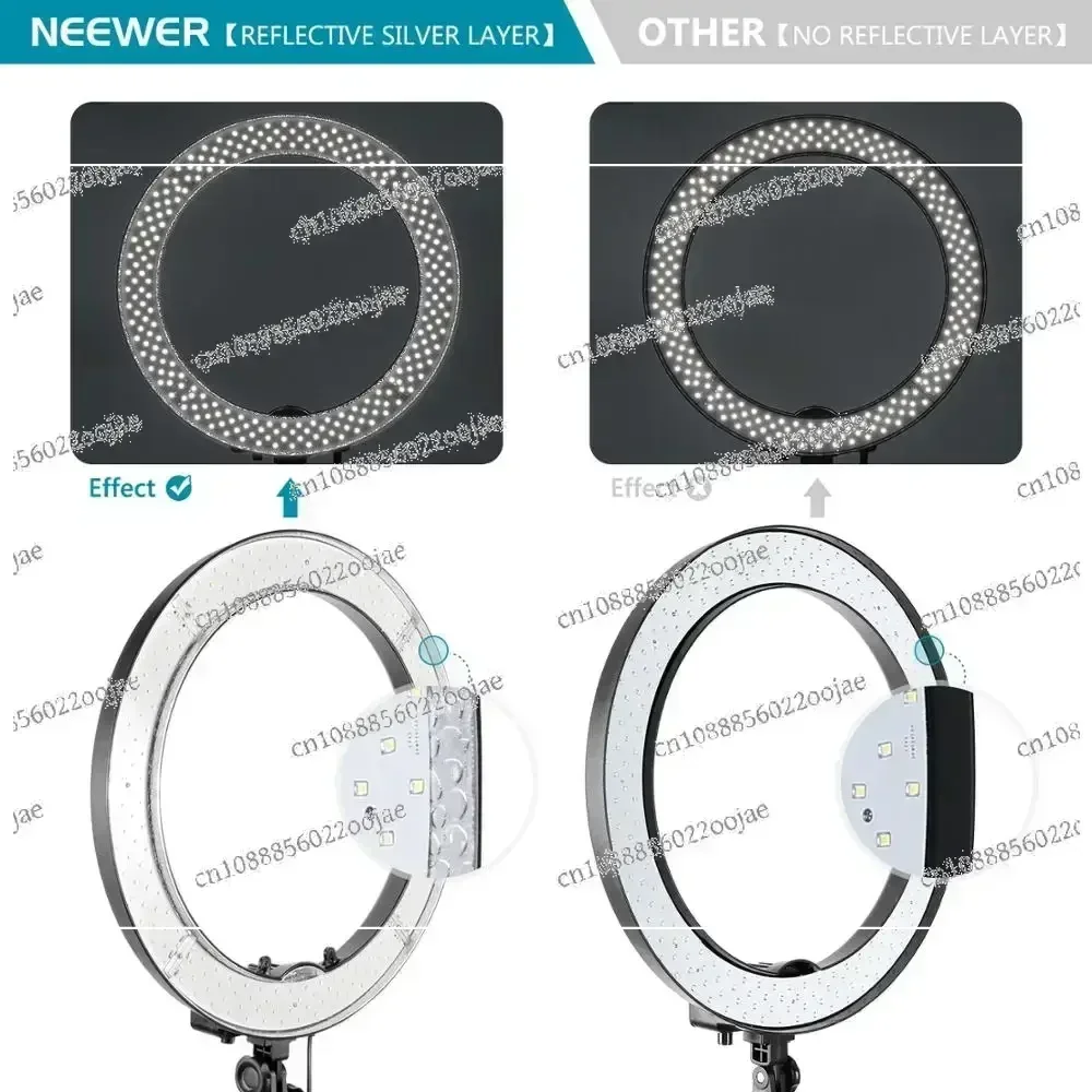 For NEEWER 18 inch Ring Light Kit 55W 5600K LED Ring Light with Tripod Stand Phone Holder Remote Control Photography Lighting