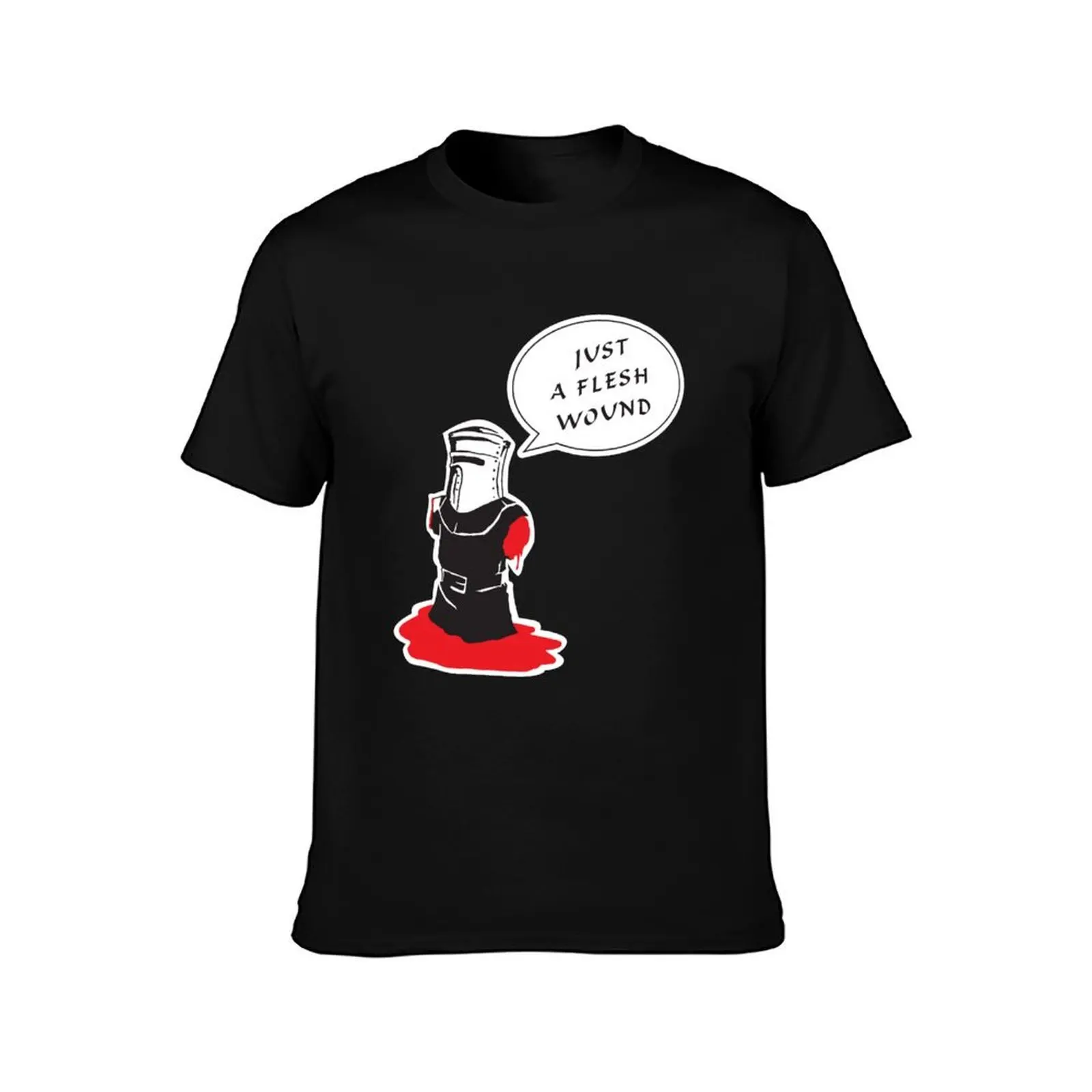 Just a flesh wound T-Shirt, Summer Casual Cotton Tee, Oversized Streetwear Tops, Vintage Graphic Print, Loose Fit Short Sleeve