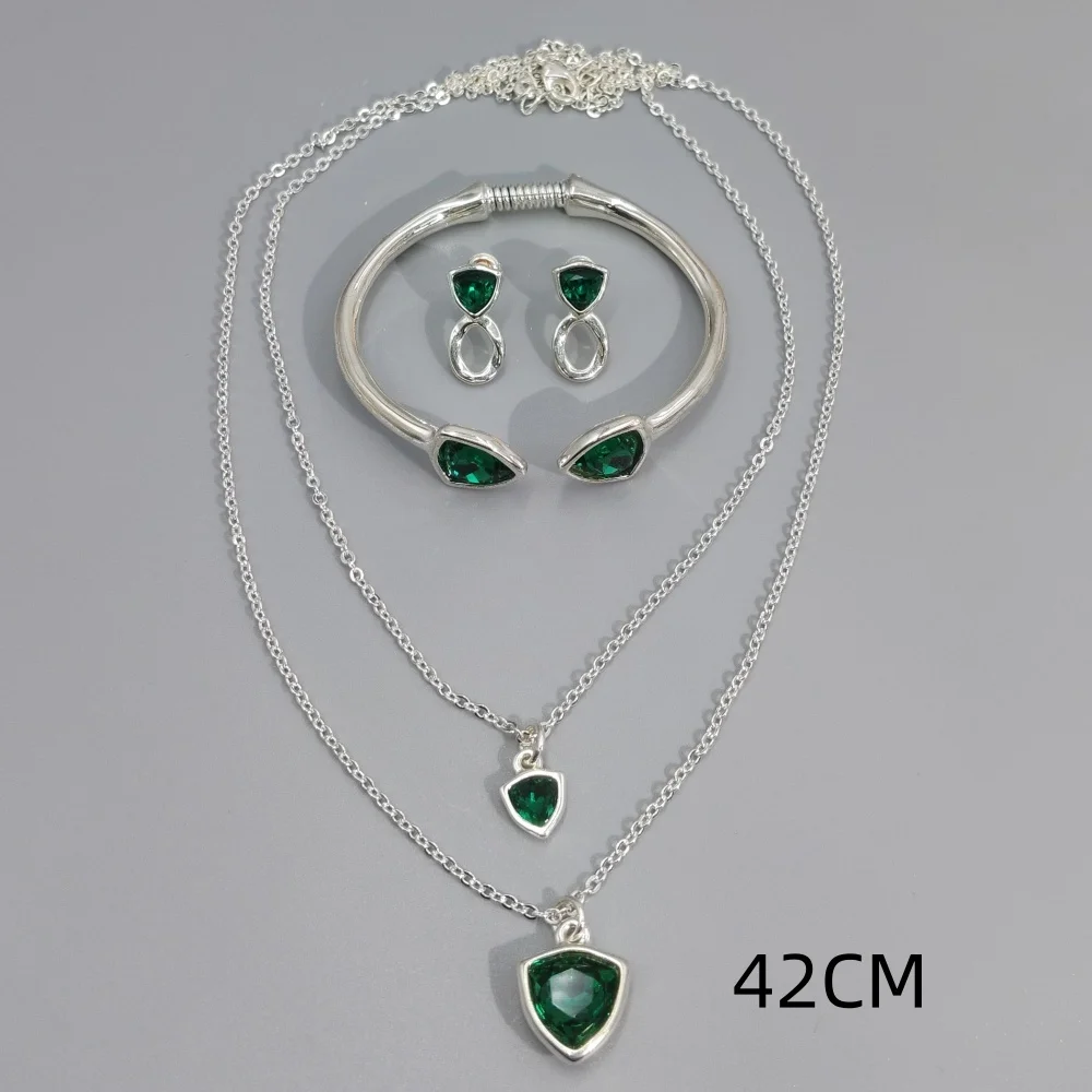 2026 Spanish brand gorgeous beautiful colored crystal set, women's jewelry accessories banquet gifts