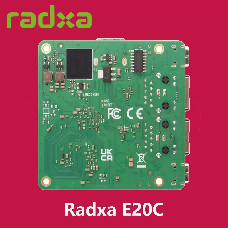 Radxa E20C CPU de 4 núcleos Dual Gigabit Ethernet, caixa de liga de alumínio CNC decodificação 4K