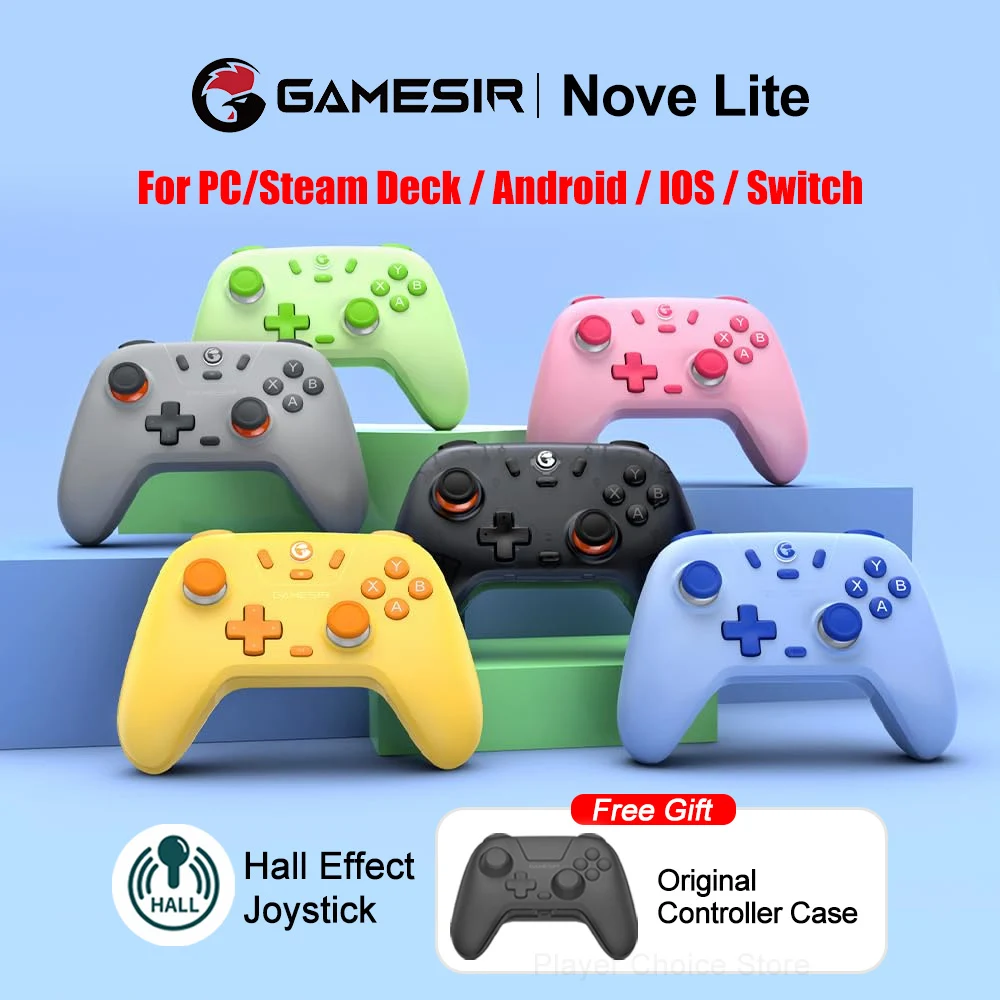 Gamesir Gamepad PC Nintendo Anahtarı Denetleyicisi Nova Lite Controle Bluetooth Salonu Buhar Android iOS Telefon için Etkili Joystick