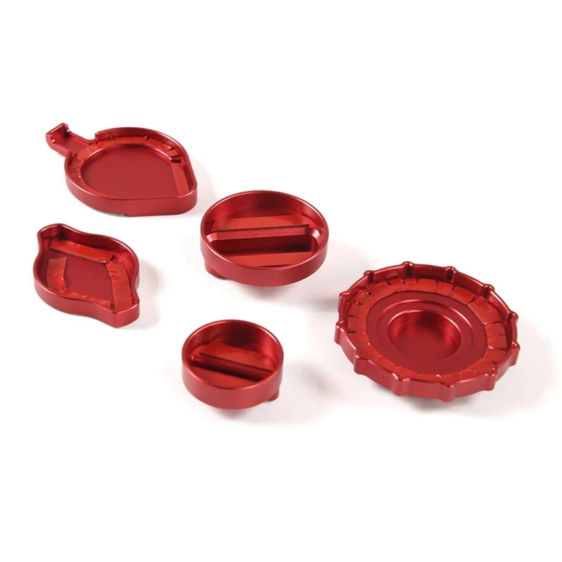 K-Car Fuel Cap Engine Oil Cap Radiator Cap Brake Fluid Cap Cover Trim,Red For Honda N-BOX JF3 JF4 2017-2021