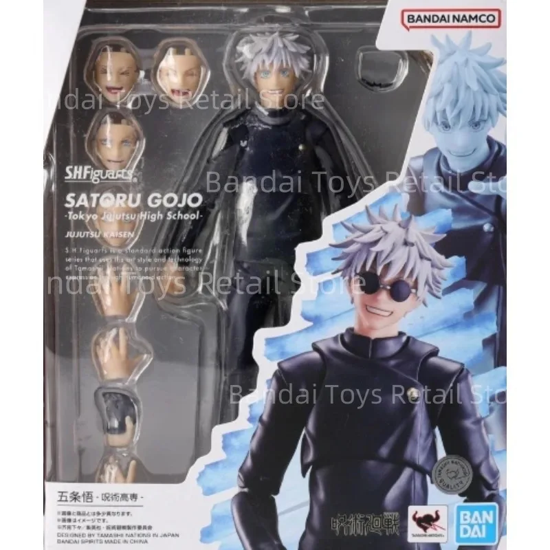 متوفر في المخزون بانداي S.H.Figuarts SHF SATORU GOJO طوكيو Jujutsu المدرسة الثانوية أطقم منمذجة أنيمي عمل مقاتلة الانتهاء نموذج هدية