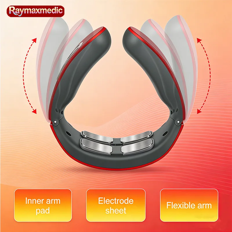 

Raymax Vibration Neck Masssger Rechargeable Low Frequency Pulse Cervical Smart Electric Neck Massager Hot Compress Massage