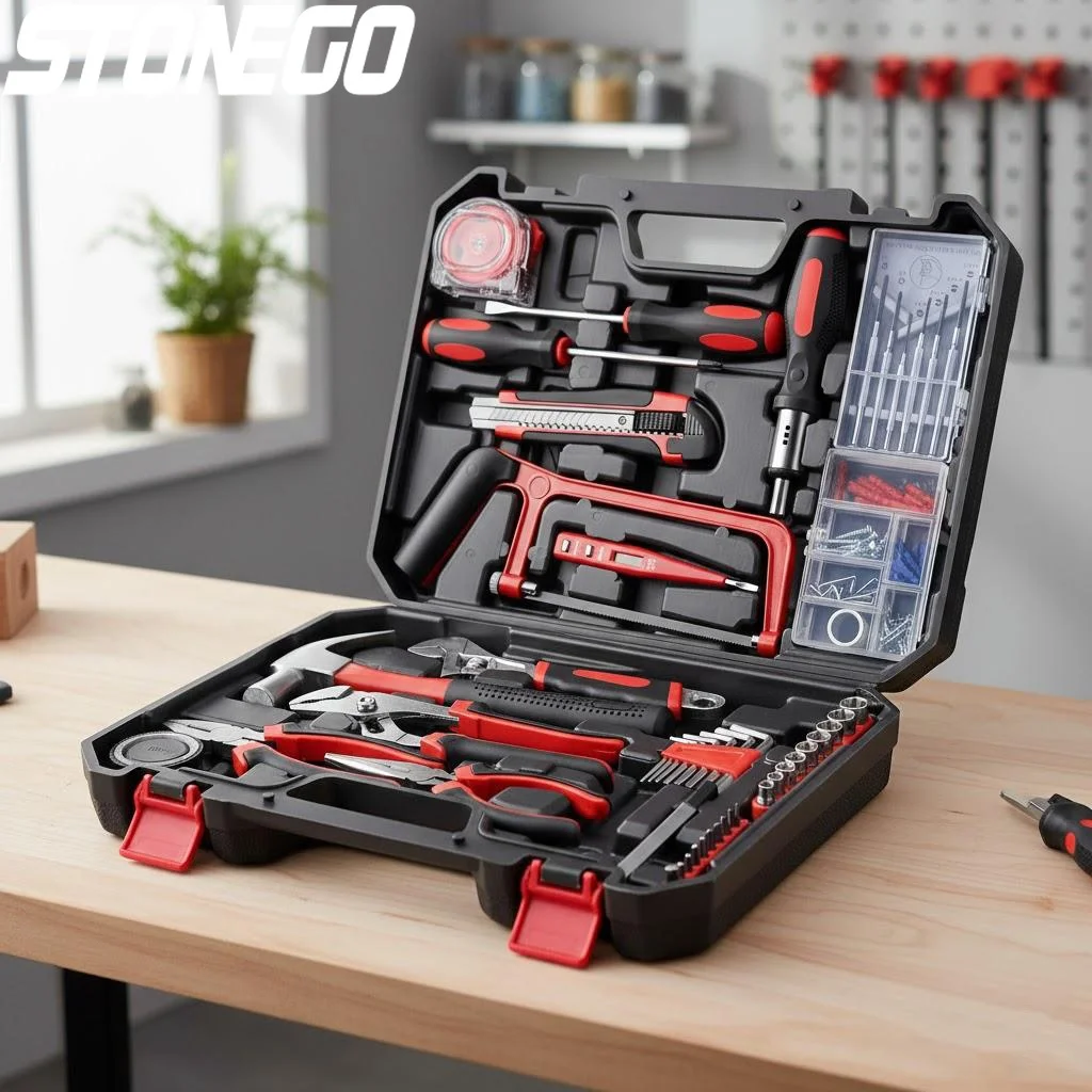 

Набор ручных инструментов для дома 19/43/108 предметов: пила, отвертка, молоток, гаечный ключ, плоскогубцы для ремонта дома