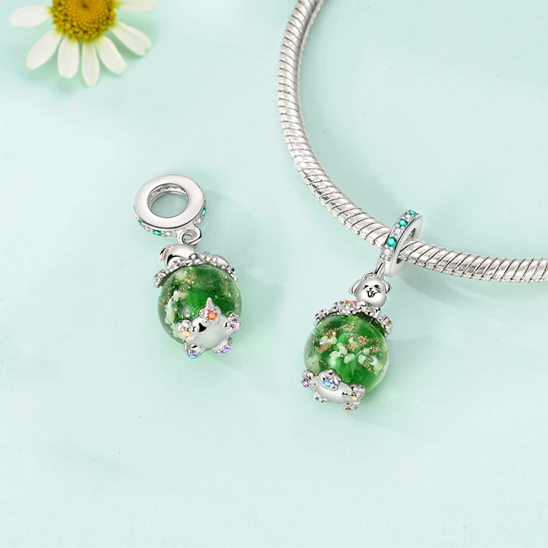 Luminous Series 925 Sterling Silber Charms Perlen Anhänger Glühwürmchen Elfenpfote Planet Charm Passend für Original Armband Damen Schmuck Geschenk – Detail 12