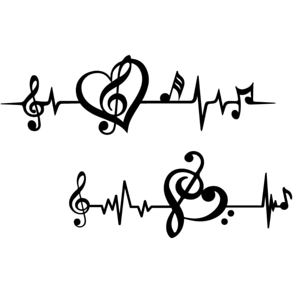 

Black Music Wall Sticker Music Notes Wall Decals Heart Shape Wall Stickers for Classroom Music Studio Dance Room
