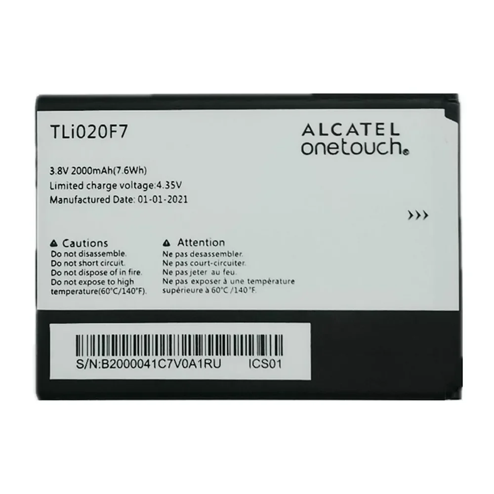 TLi020F7 Original Phone Battery For Alcatel PIXI 4 (5) 5.0 5045D Pop 2 5042D C7 7040 7040D 7041 7041D J720 J720T J726T J726T-so2