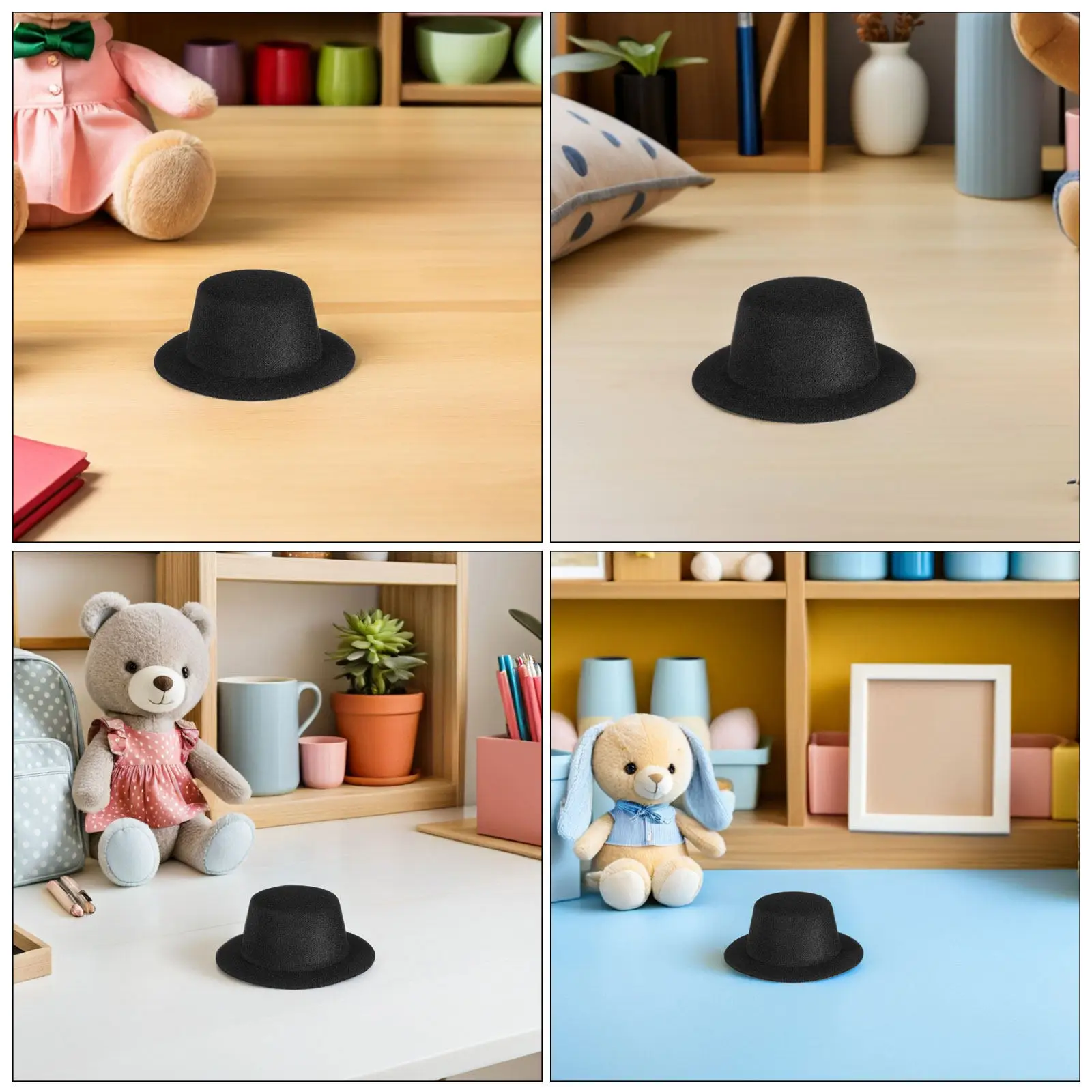 15Pcs Mini Top Hats DIY Painting Craft Hats for Festive Bottle Toppers Snowman Holiday Party Favors Christmas Wine Covers