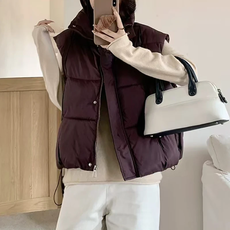 Veste ample en coton pour femme, nouvelle édition coréenne, couleur unie, sans décoration, automne/hiver 2025