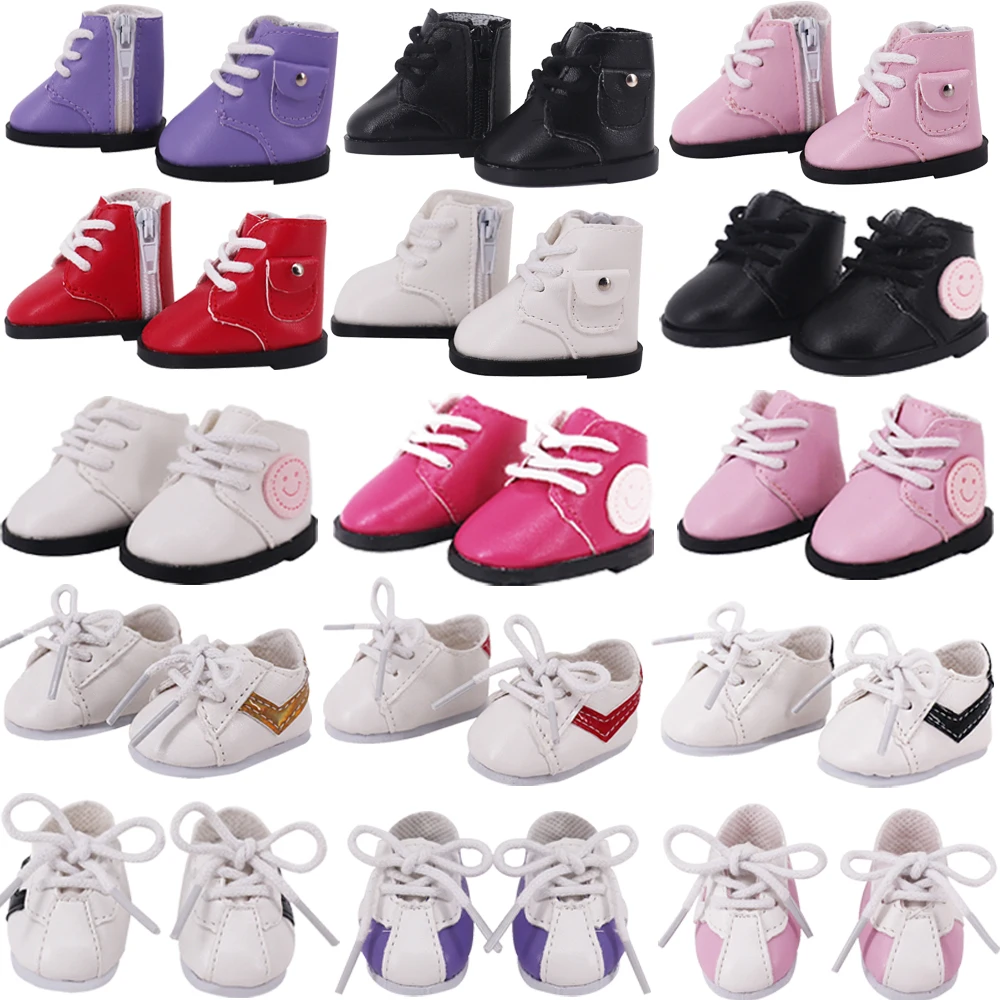 5.5Cm Doll Shoes Lace Up Zipper Leather Martin Boots Shoes For 14.5Inch Doll&Wellie Wisher&EXO&Paola Reina Doll Accessories Toys