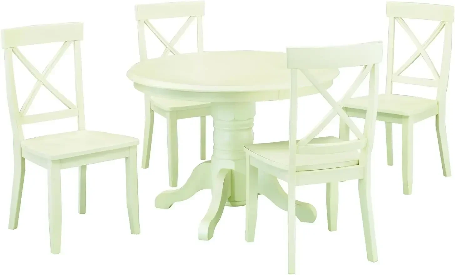 Round Dining Set for Home Styles, Classic White, 5 PCs, 42 in