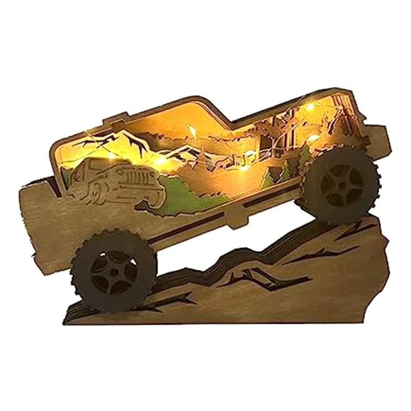 Off-Road Vehicle Model Decor, Glowing Vehicle Decor,Multi-Layer ATV Model Wall Decor, ATV Statue Desktop Decor 1Set Easy To Use