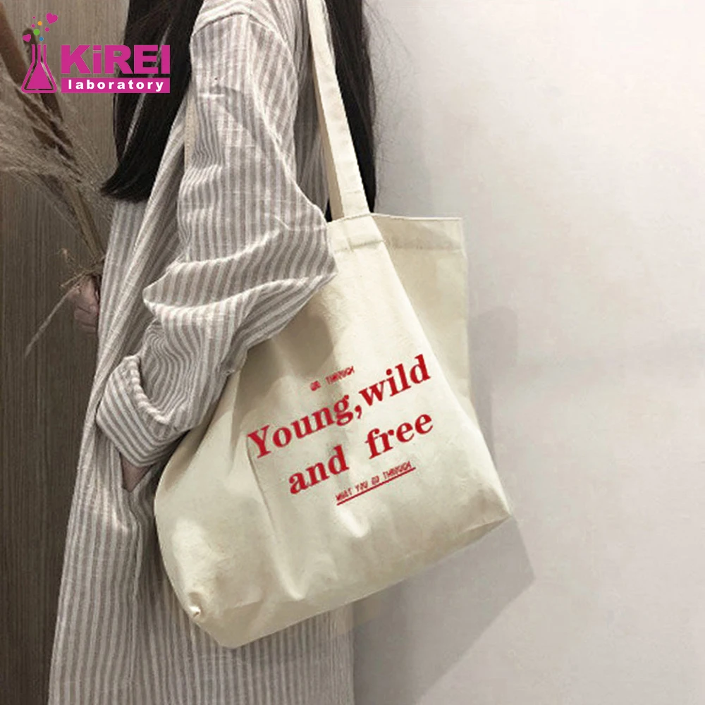 

Women's Bag Cheap Casual Large Capacity Shoulder Bags Shopper Canvas Letter Fashion Harajuku Zipper Print Ulzzang Handbags