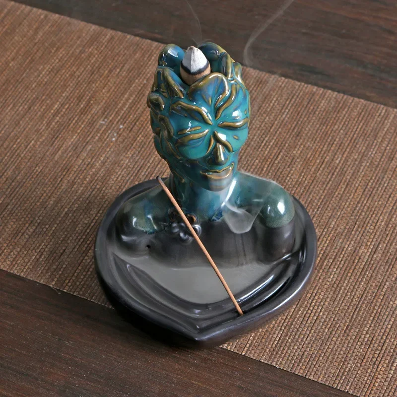 LMHBJY Love Singing Creative Ceramic Backflow Incense Burner Smoke Indoor Incense Burner Home Aromatherapy Ornaments