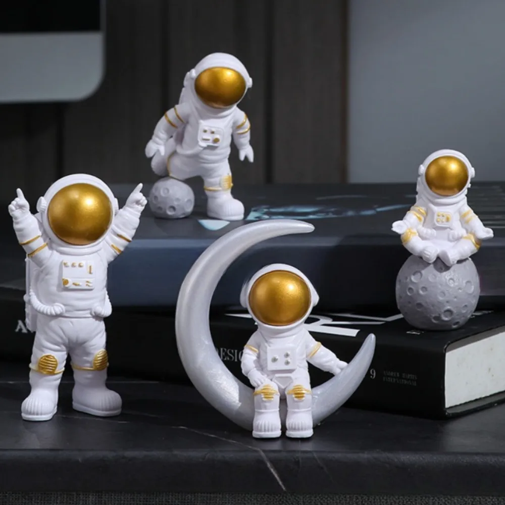 4PCS Astronaut Figure Statue Figurine Spaceman Sculpture Educational Toys Desktop Home Decoration Astronaut Model For Kids Gifts