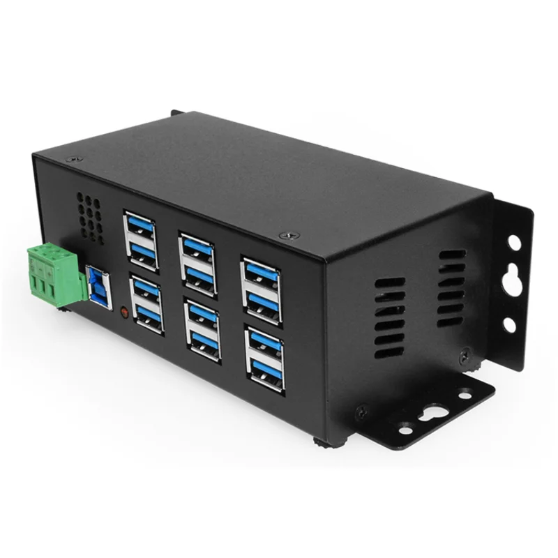 12-Port USBG-12U3ML USB3.0 Industrial Metal Hub Optional Power Adapter