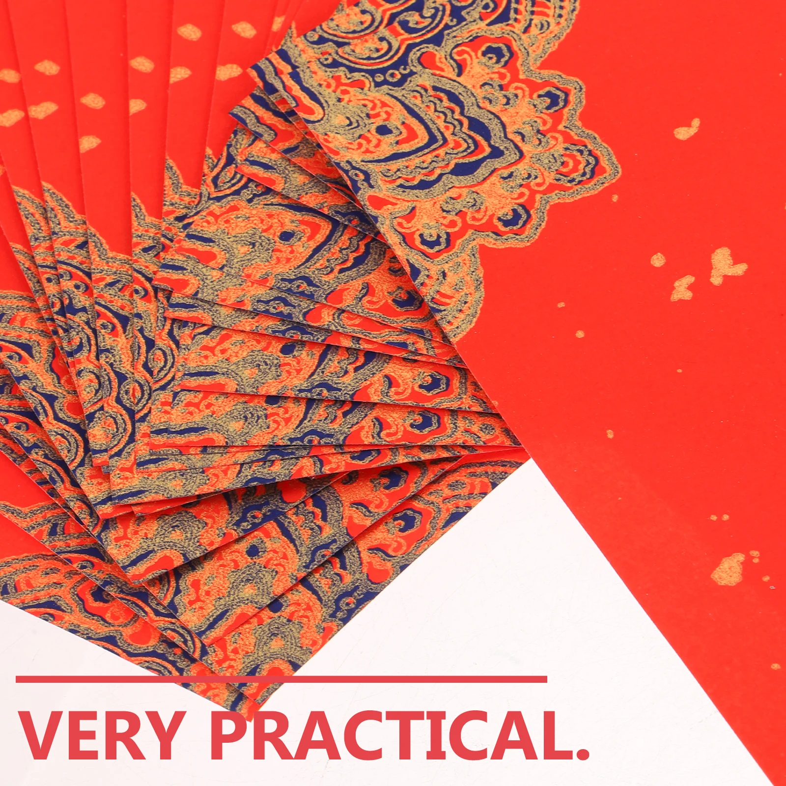 20 pçs em branco fu personagem vermelho xuan papel quadrado escrita absorção de tinta moderada primavera festival porta de casamento adesivo