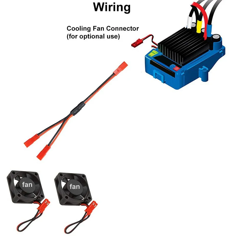 JST Plug Distributor Set pour Traxxas TRX-4 RC Car Track Truck Ventilateur de refroidissement ESC Batterie Moteur 6 pièces