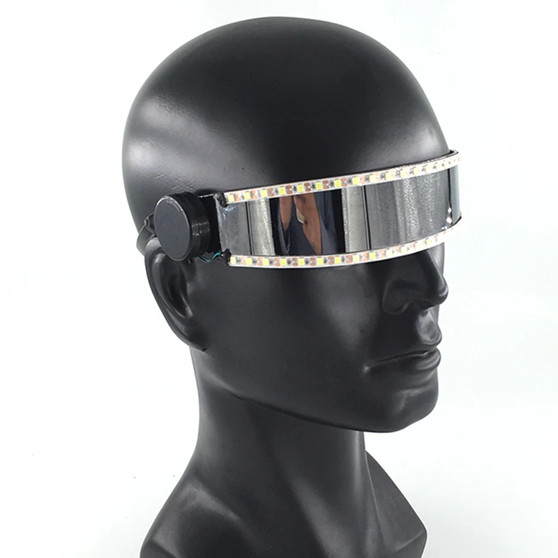 Occhiali a LED NightClub Masquerade Concert Club Accessori al neon Cool Vogue Lampeggiante LED Occhiali futuristici Occhiali da uomo in metallo cool