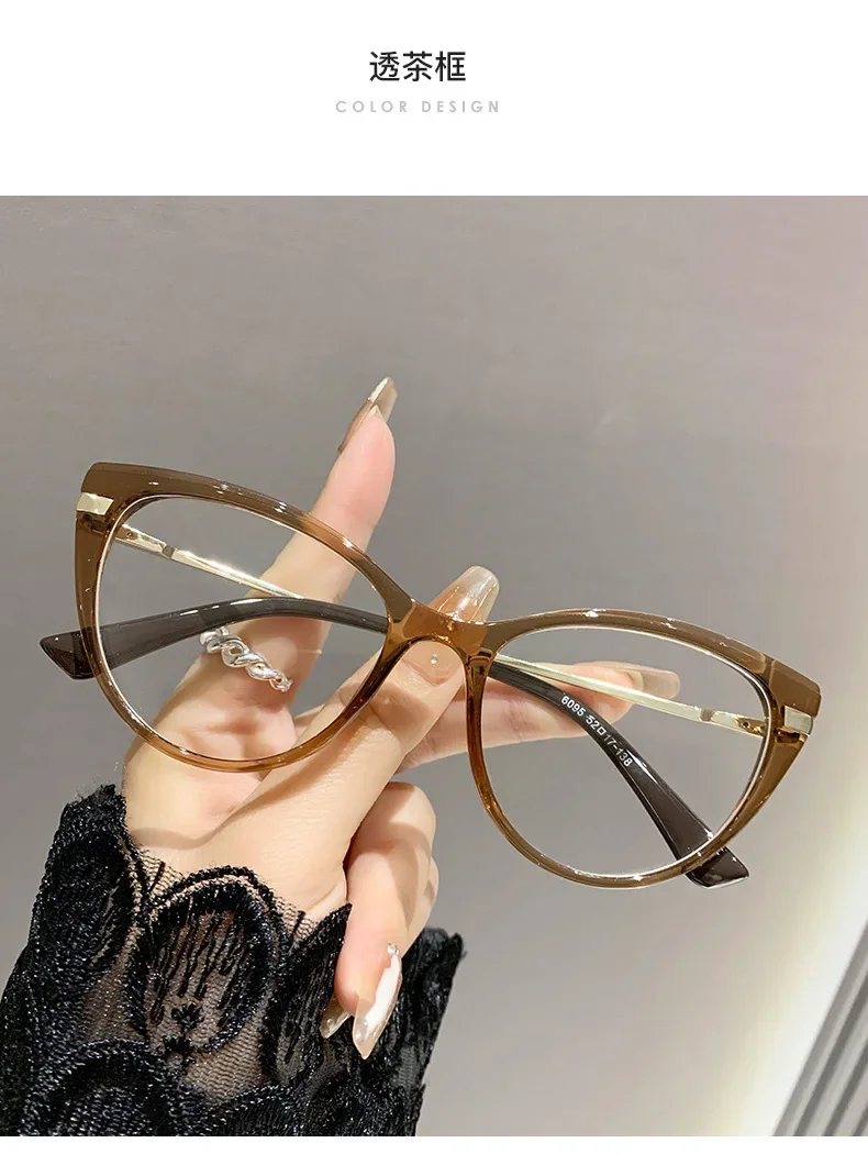 0–0,5–0,75 lichtempfindliche Myopie-Brille, Katzenauge, Anti-Blaulicht/Myopie-Brille, flacher Metall-Brillenrahmen für Myopie-Brille – Detail 15