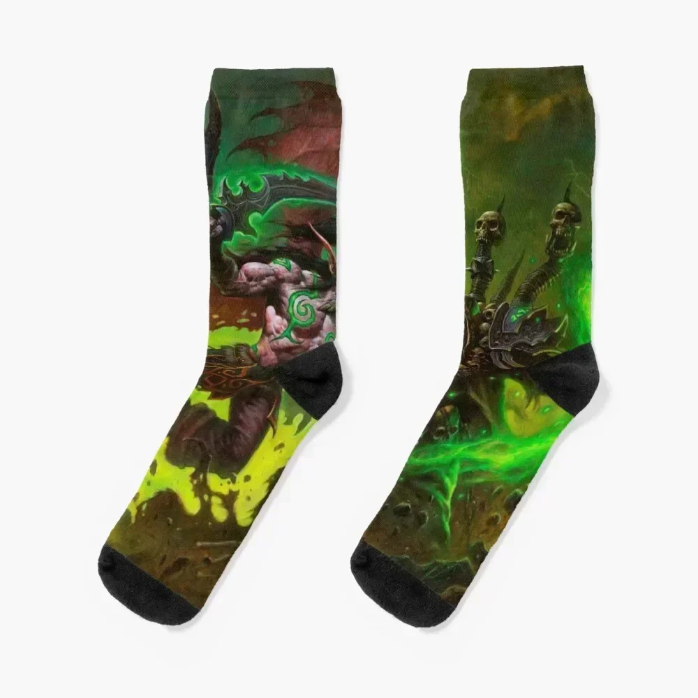Illidan Stormrage Battles Guldan Socks Rugby winter thermal tennis christmas gifts Socks Ladies Men's