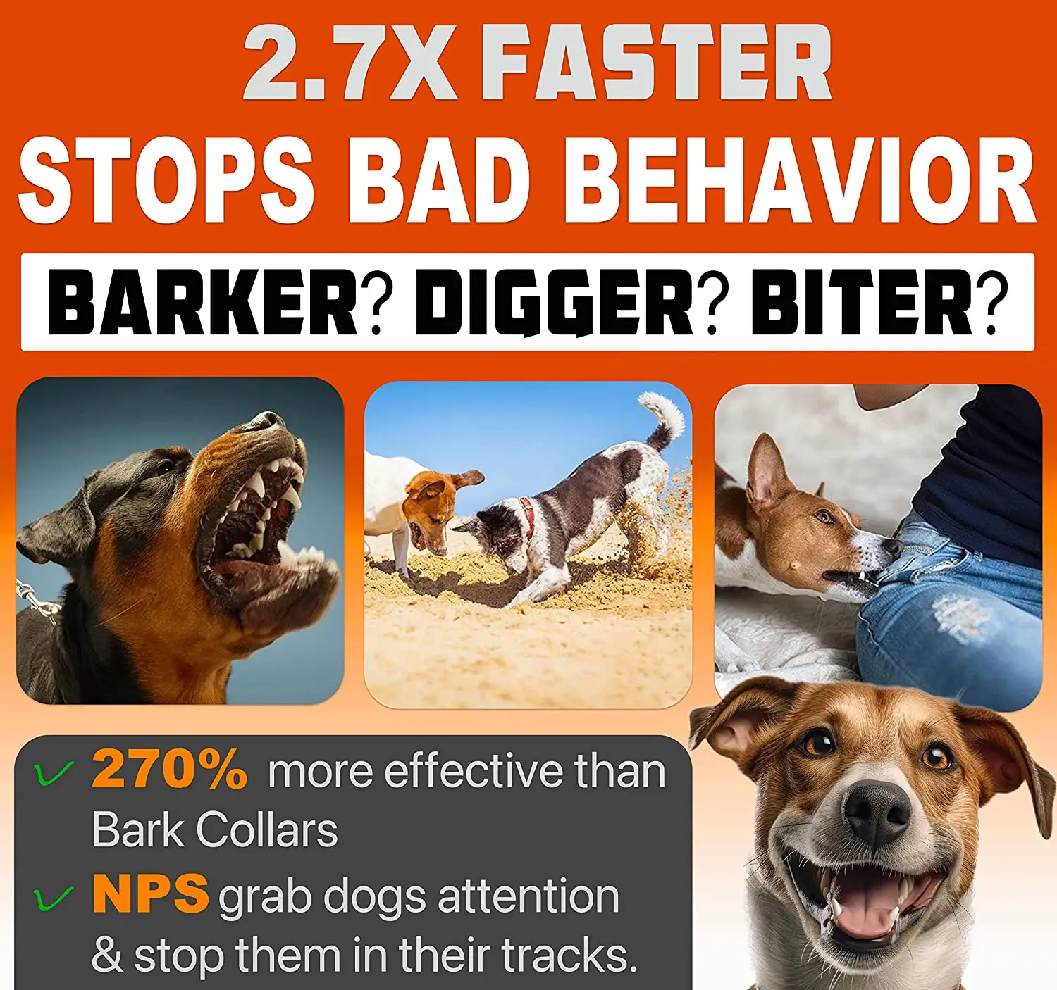 Dog Repeller Ultrasonic Anti Barking Training Device Rechargeable Stop Bark Deterrent Device With LED Flashlight 2023 New