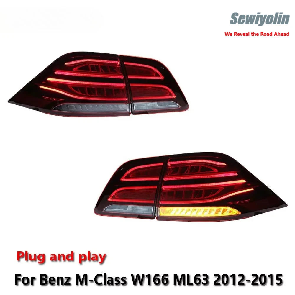 

Задние светодиодные фонари для Mercedes-Benz M-класса W166 ML63 AMG 2012-2015, ДХО, противотуманные, задние габаритные, указатели поворота, подключение A