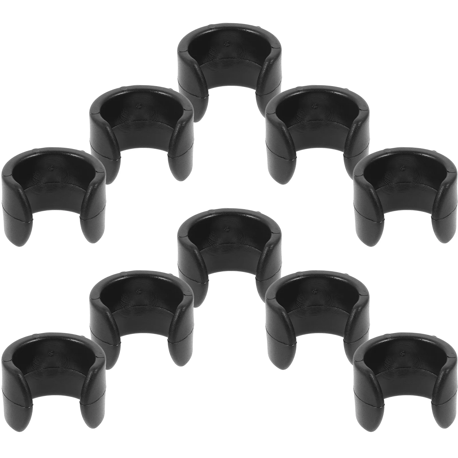 20 Pcs Microphone Clip Thread Holder Plastic Cable Bracket Black Cellphone Stand Clips