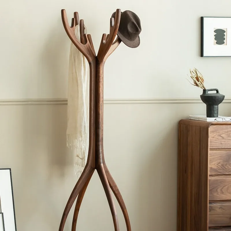 North American black walnut coat rack Nordic Italian foyer hanger floor clothes rack