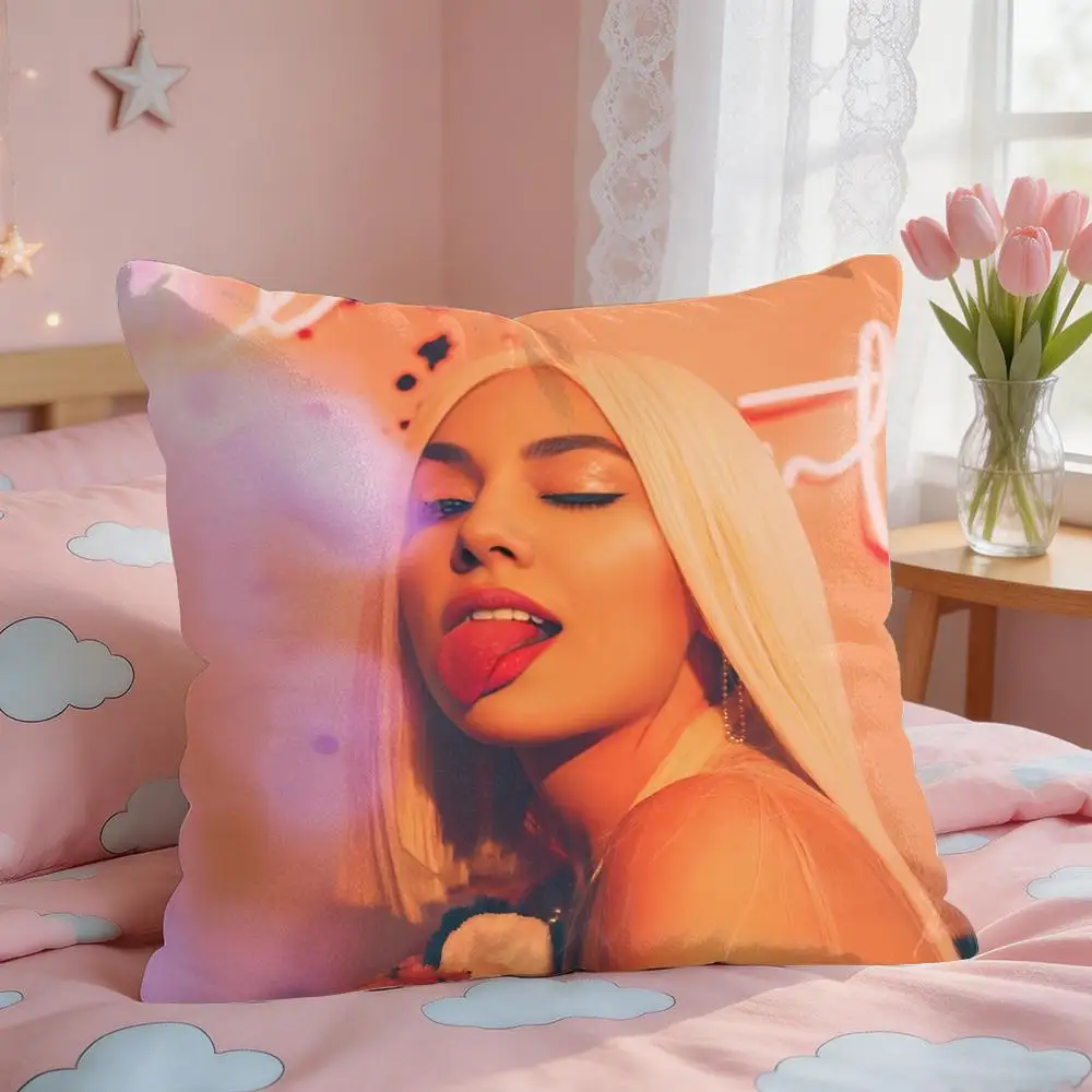 A-Ava M-Max Pop Singer Cushion Cover Square Short Plush Pillow Case Living Room Sofa Home Decor Funda 40X40