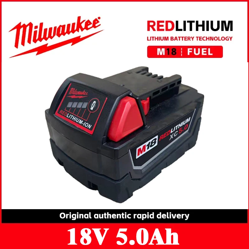 

Milwaukee M18 5000mAh Original Rechargeable Battery Compatible M18B5 with Milwaukee M18 Tool Series