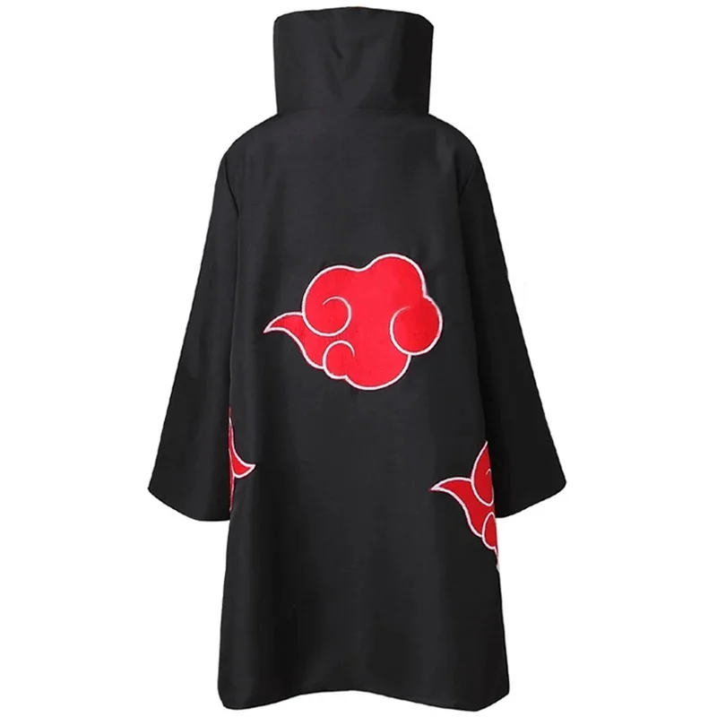عباءة أنيمي أكاتسوكي التأثيرية رداء أسود طويل الرؤوس Uchiha Itachi حلقة عقال هدايا ساسوكي عباءة رداء الرأس للهالوين