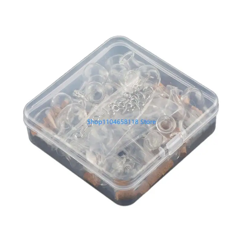 

30Pcs Glass Bottle with Cork Pendants Elegant Glass Bottle Pendants Ornament Unique Jewelry Crafting Party Decoration