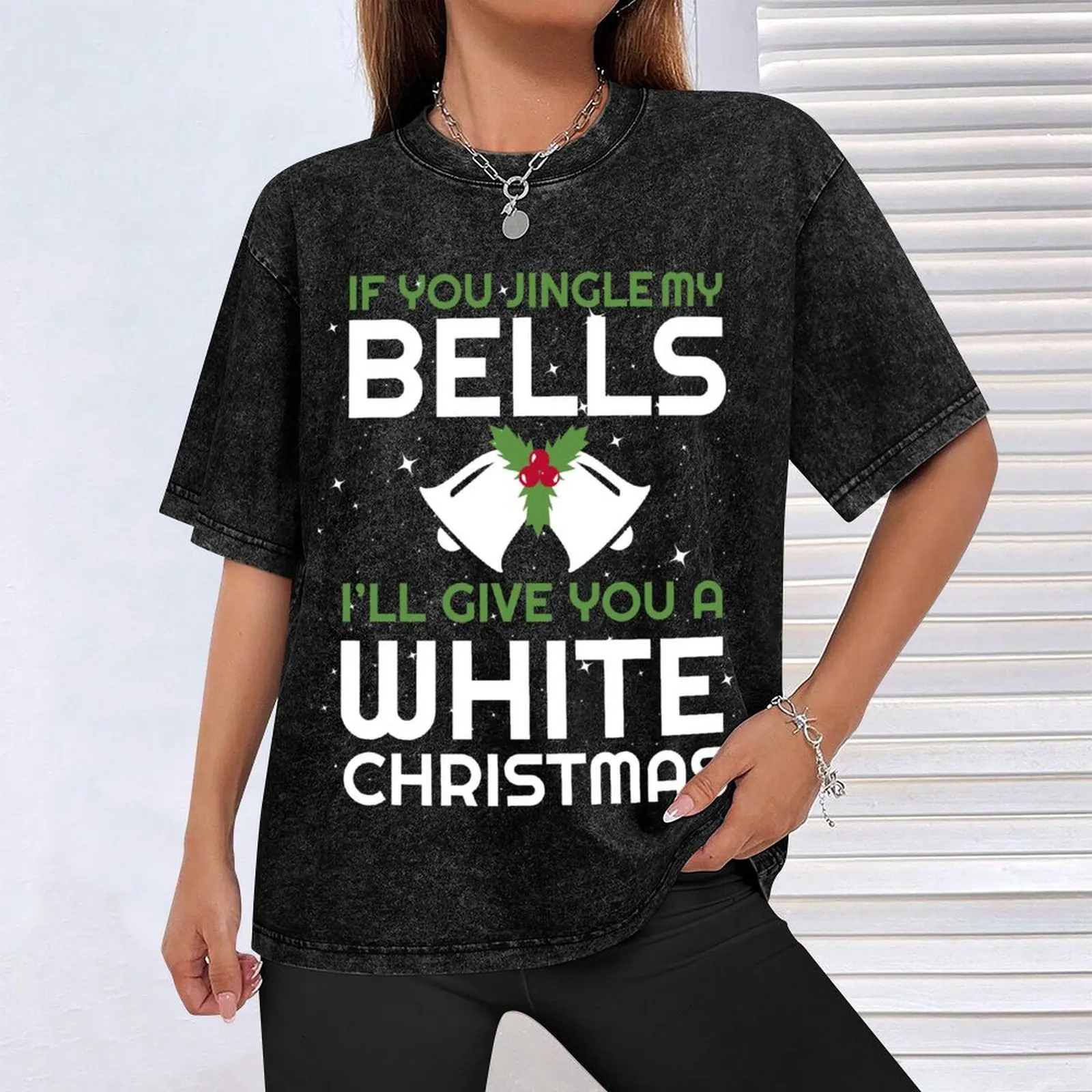 If You Jingle My Bell T-shirt de Noël blanc pour hommes, chemises unies, t-shirts graphiques