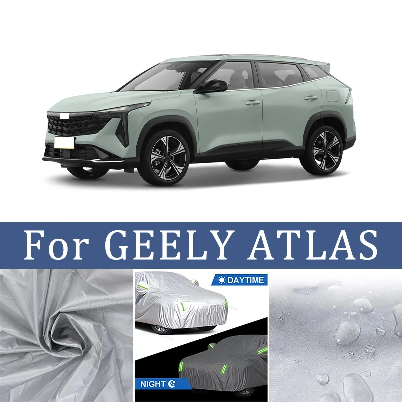 

Для GEELY ATLAS автомобильный чехол автомобильный водонепроницаемый всепогодный автомобильный полностью внешний чехол-солнцезащитный уличный чехол против царапин