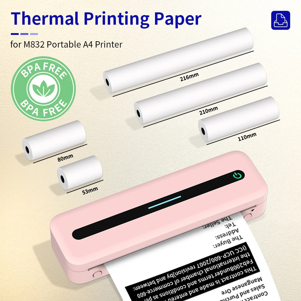 Phomemo A4 Thermal Printer Paper Quick-Dry Multi-purpose Thermal Paper Tattoo Paper for M832 M835 M834 Other A4 Portable Printer