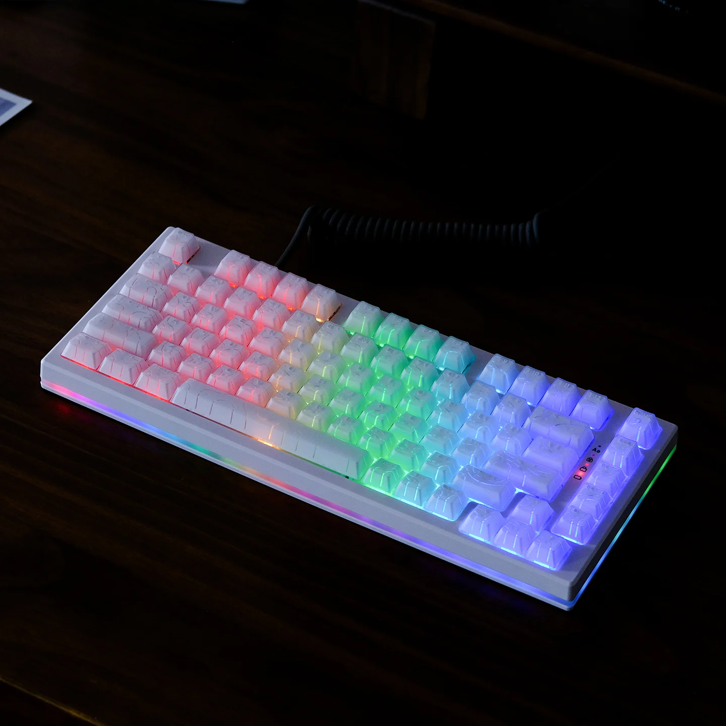 

White corrugated contour semi-transparent keycap X-ray custom ABS original wooting mechanical keyboard