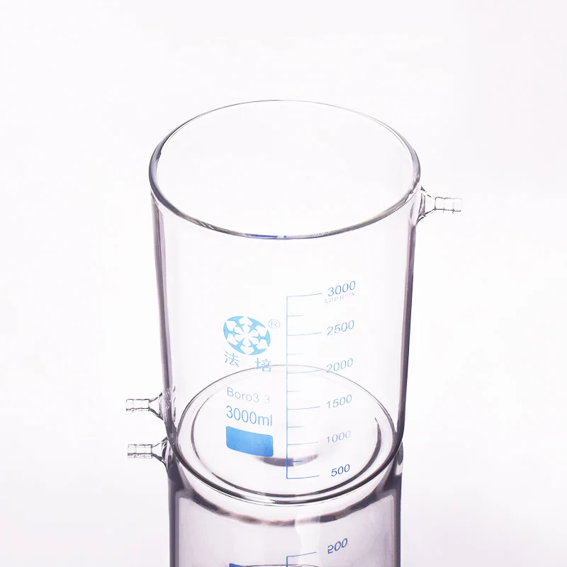 

FAPEI Beaker in low form with upper and bottom side tube,Without spout,Capacity 3000mL,Beaker with tubules,Laboratory beaker