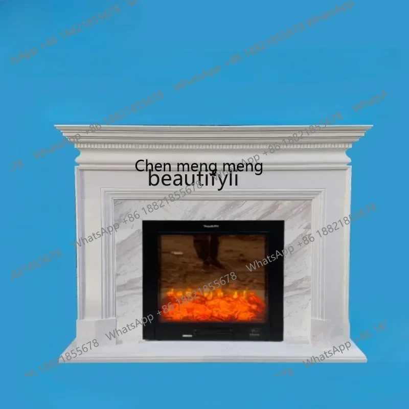 D178   Marble fireplace American stone fireplace Natural marble French decorative cabinet Modern simple stone carving