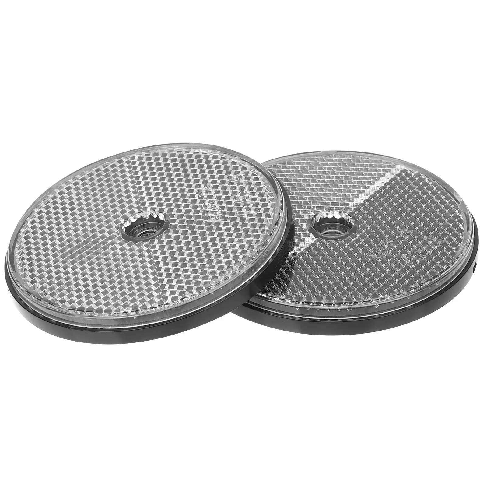 

2pcs Round Reflective Sheets for Trailer Plastic Waterproof Installation Vehicle Rear Visibility Enhancement Work Lights